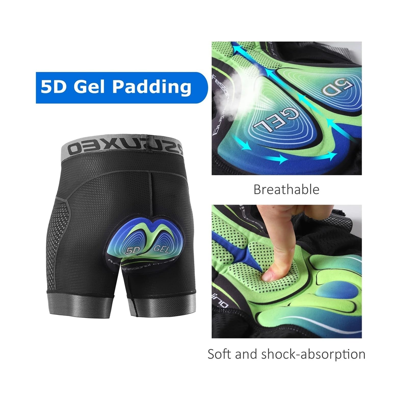 Genérico Culote Ciclismo Hombre, Pantalones Cortos de Ciclismo con Acolchado 5D y Secado rápido for Bicicleta montaña