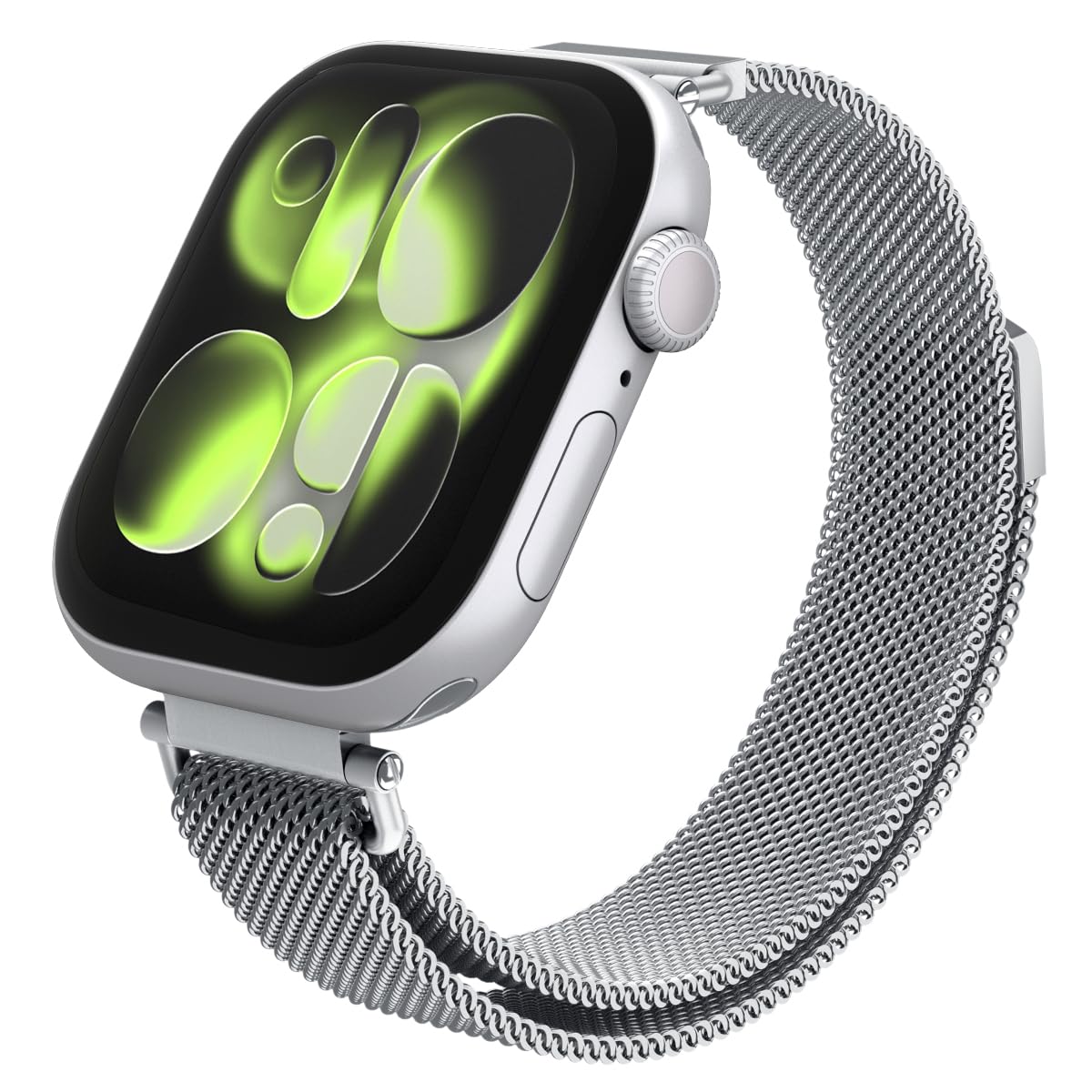 Spigen Apple Watch 42mm Seri 11/10 ile Uyumlu Kordon Band WBM4 Milanese Hasır Çelik Gümüş Kayış - AMP10498 (Spigen TR Garantili)