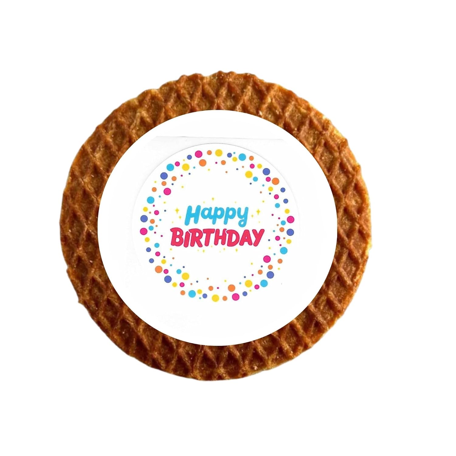 DeReuze Dutch Stroopwafels Gift Set with Decorative Netherlands Inspired Design Blue Tin and Special Occasion Gift Message Shipped in Organza Bag (Happy Birthday)