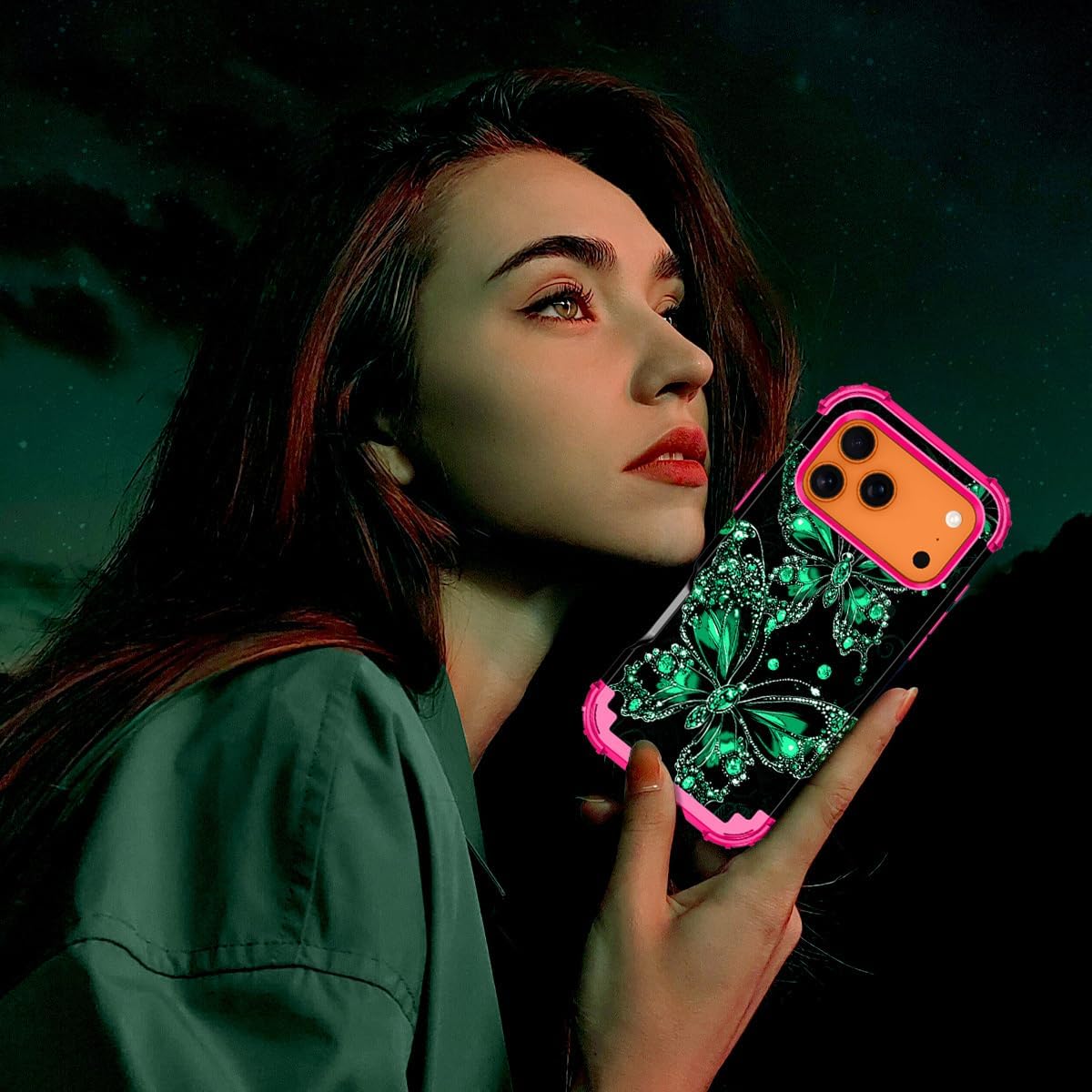 Casetego for iPhone 17 Pro Case,Glow in The Dark Three Layer Heavy Duty Sturdy Shockproof Full Protection Rugged Hard PC+Soft TPU Bumper Case for Apple iPhone 17 Pro 6.3 inch,All Hot Pink - Image 8