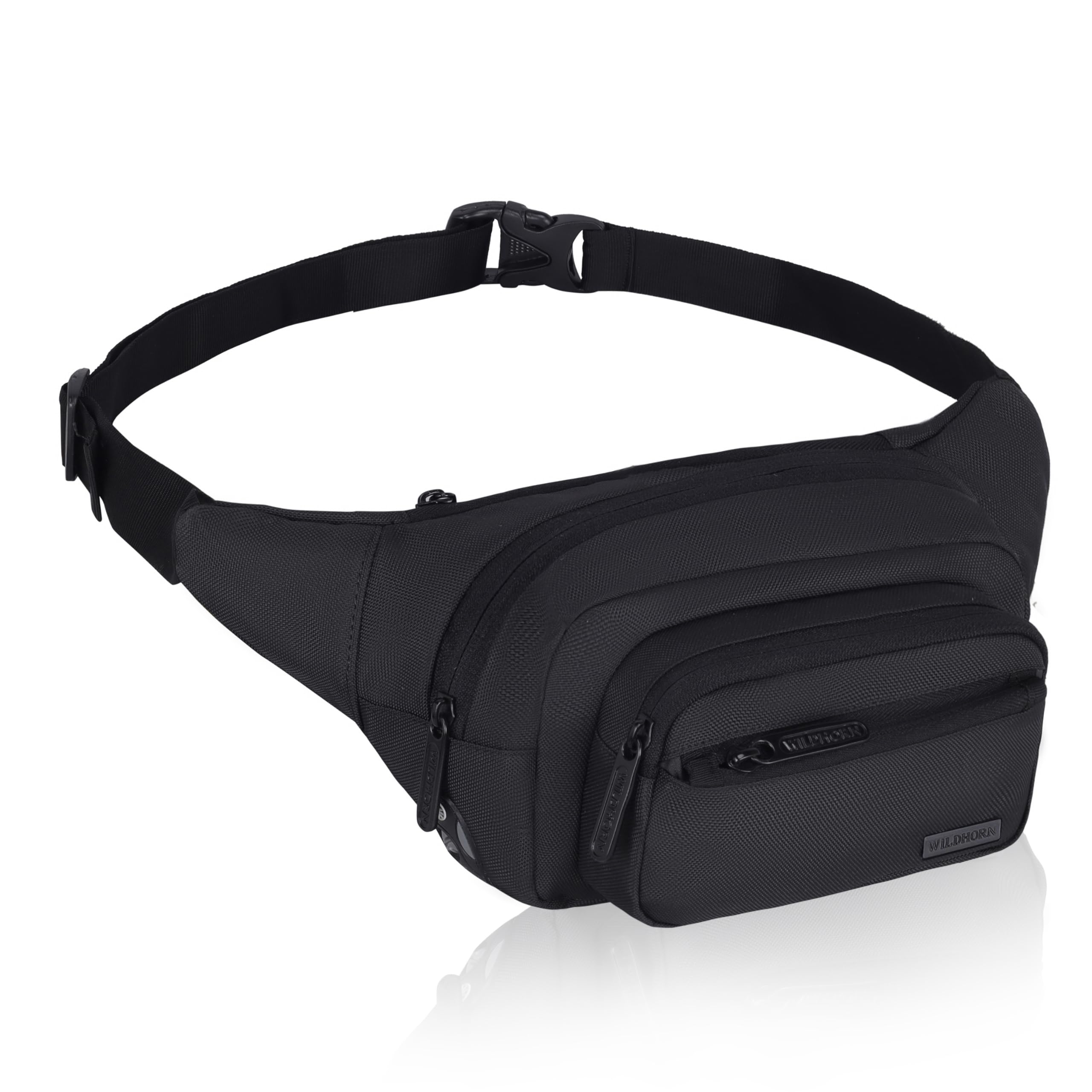 wildhorn Waist Bags for Men Women I Ultra Strong Stitching, Sturdy Zipper, Waterproof Pocket, Large Fanny Pack for Hiking Travel Camping Running Sports Outdoors,with Adjustable Strap (Black)-picture-13