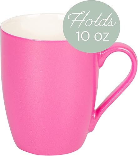 Miniatura 3 de Elanze Designs Juego de 4 tazas de café de porcelana de hueso con acabado brillante de 10 onzas