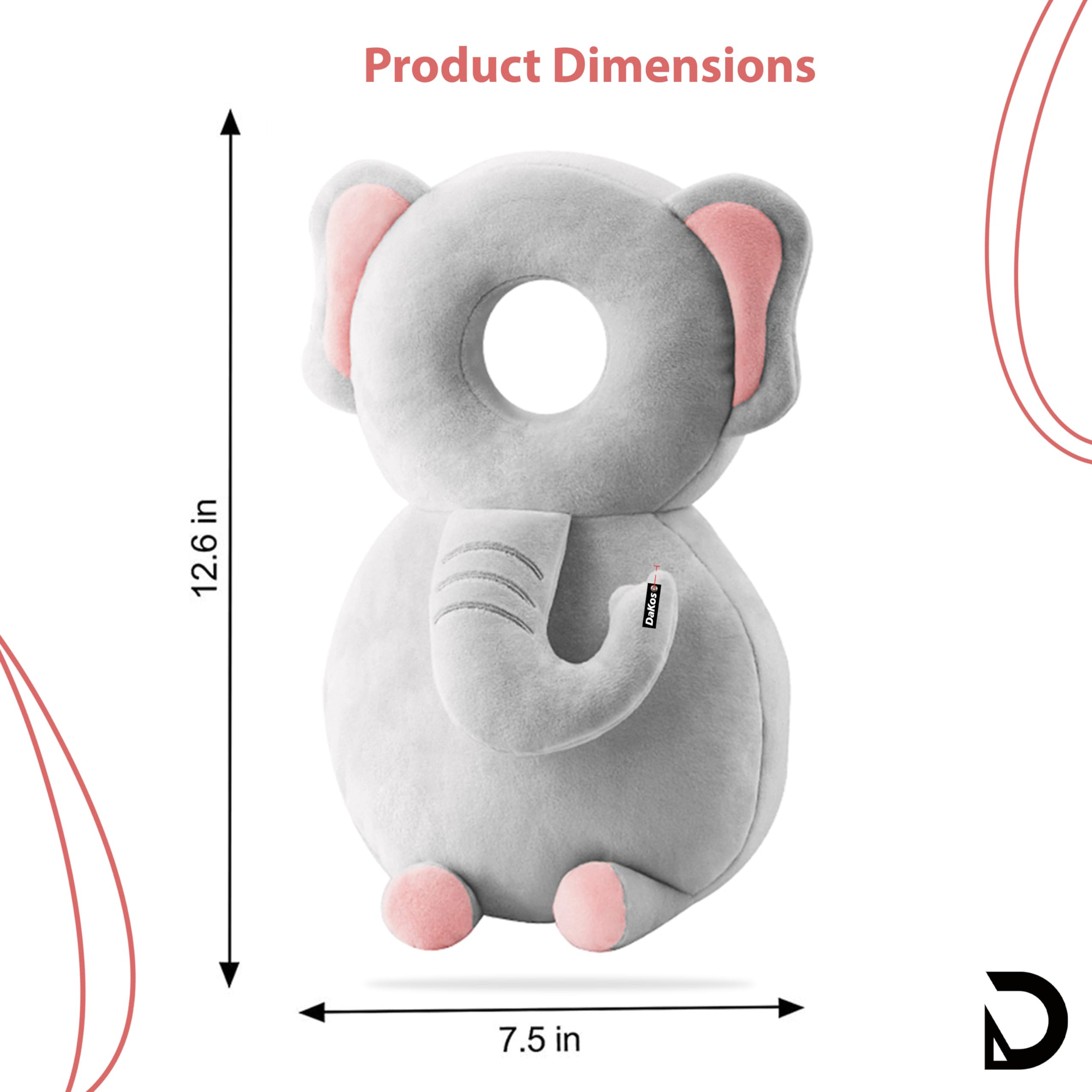 Dakos Animal Shaped Head Protector for Baby Safety, Head Safety Pad, Toddler Baby Head Protection Gear, Infant Back Protector (MFP324) 1