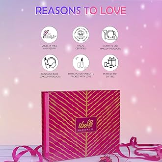 Iba Dusky Makeup Gift Set for Women | Foundation, Compact, Primer, Lipsticks, Kajal | Long Lasting | Full Coverage | Bridal Makeup Kit for Women | 100% Vegan & Cruelty-Free (6 Items)