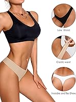Vista 2 de DEANGELMON - Tangas cómodas sin costuras, para mujer, ropa interior invisible, paquete surtido