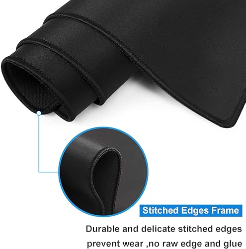 Miniatura 8 de Alfombrilla de mouse extragrande para juegos XXL, alfombrilla de mouse con base de goma antideslizante y bordes cosidos, alfombrilla de mouse