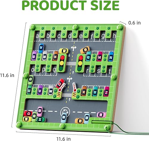 Miniatura 4 de Laberinto magnético del alfabeto, juguetes Montessori, juguetes de madera para niños de 2 a 4 años, juguetes sensoriales de viaje, habilidades