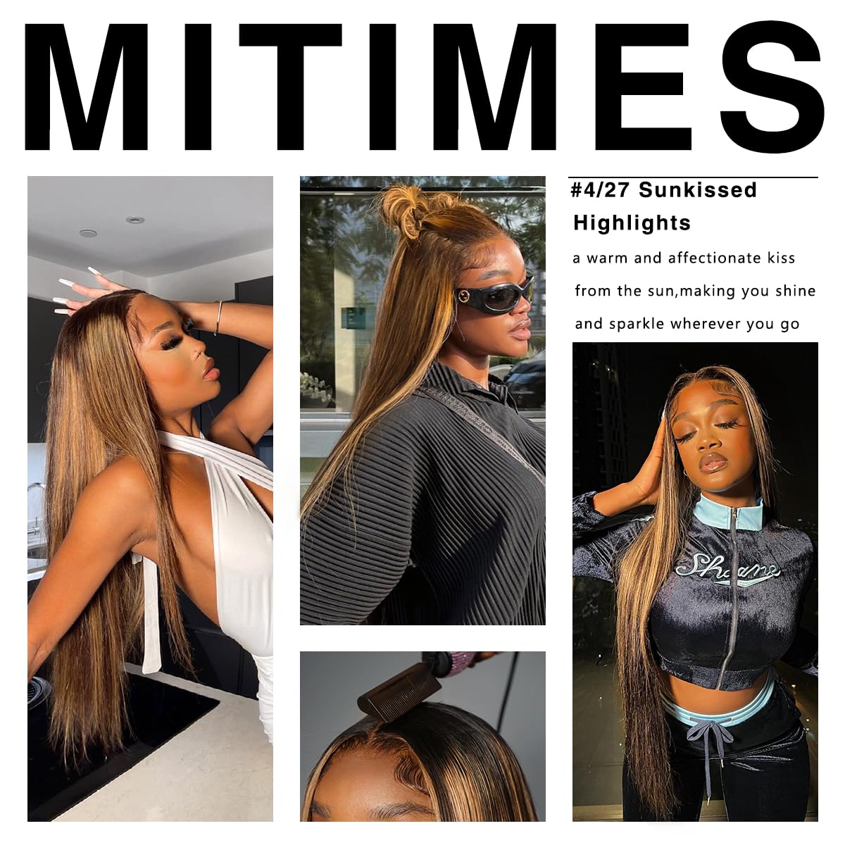 13x6 Highlight Ombre Lace Front Wig Pre Plucked Honey Blonde 4/27 Long Straight HD Lace Front Wigs Yaki Synthetic Glueless Straight Highlight Lace Front Wig 32inch