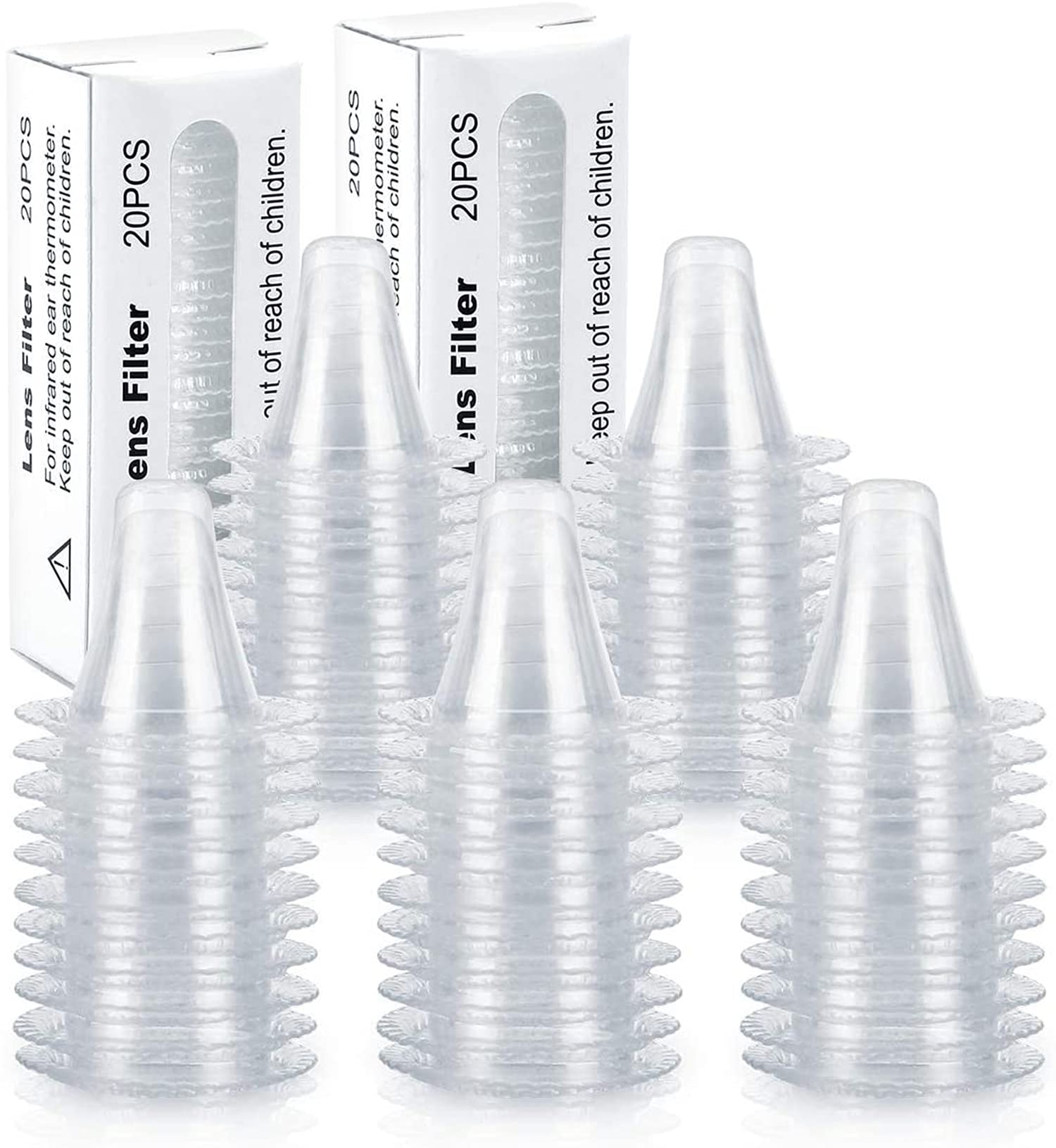 ELECTRFIRE 200 Pcs Ear Thermometer Probe Covers, Refill Caps, Lens Filters Compatible for All Braun ThermoScan Models and Other Types of Digital Thermometers Disposable Covers (200 pcs)