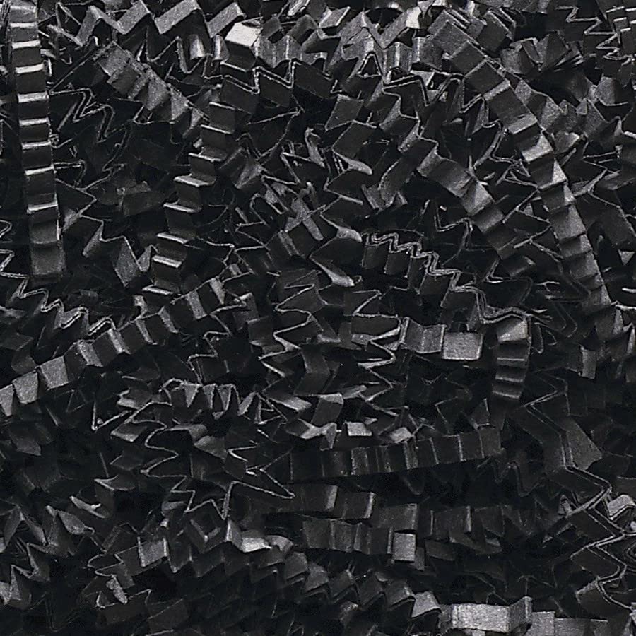 1kg - BLACK CRINKLE/ZIGZAG Shredded Paper Gift Packaging Festive Hamper Basket Filler