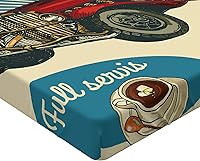 Vista 225 de Ambesonne - Sábana bajera ajustable multicolor, en colores y tres tamaños Azul y gris