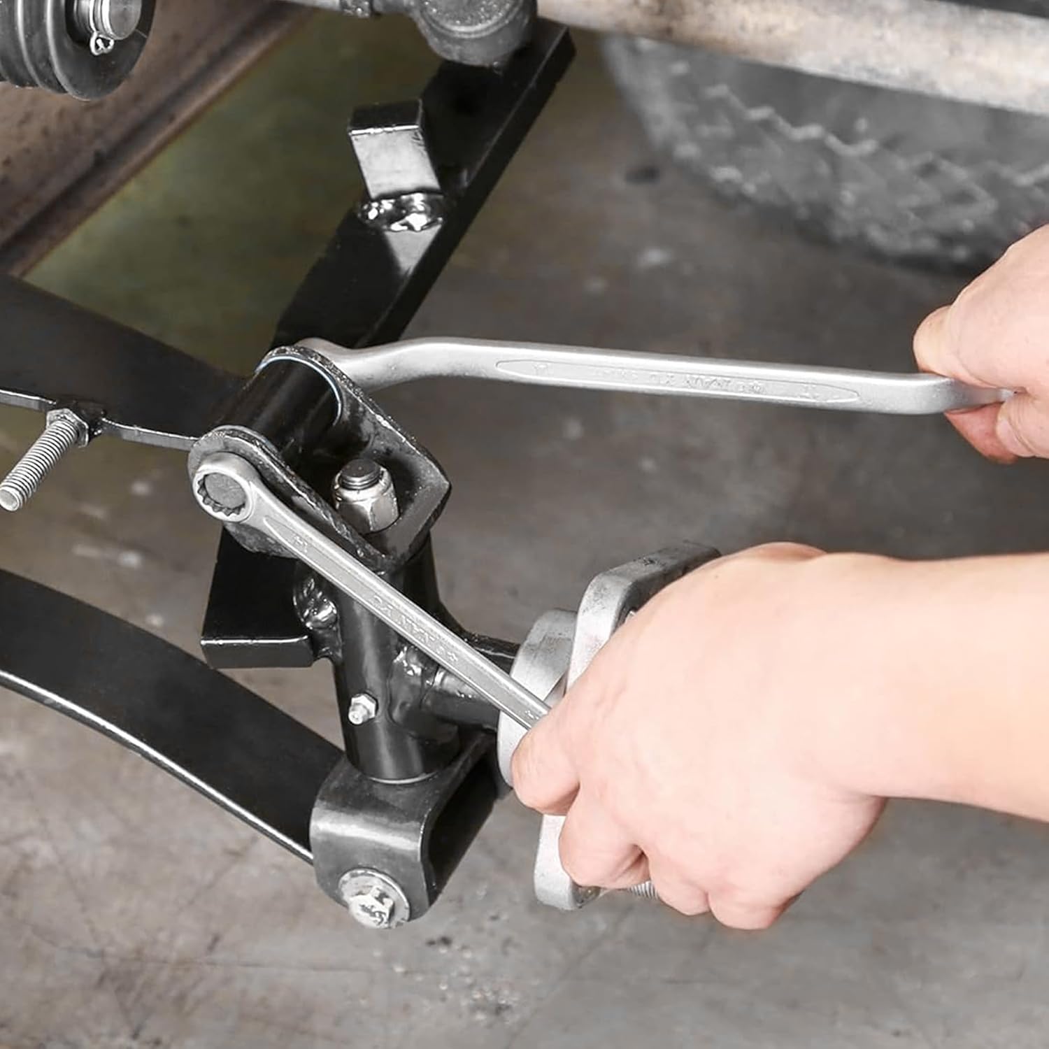 Generic 10L0L Golf Cart Front End Rebuild Kit fits Club Car DS 1993-Up Gas & Electric Models with Kingpins/Delta A arm bushings/Front Leaf Spring Bushings and Bolts/Clevis, silver