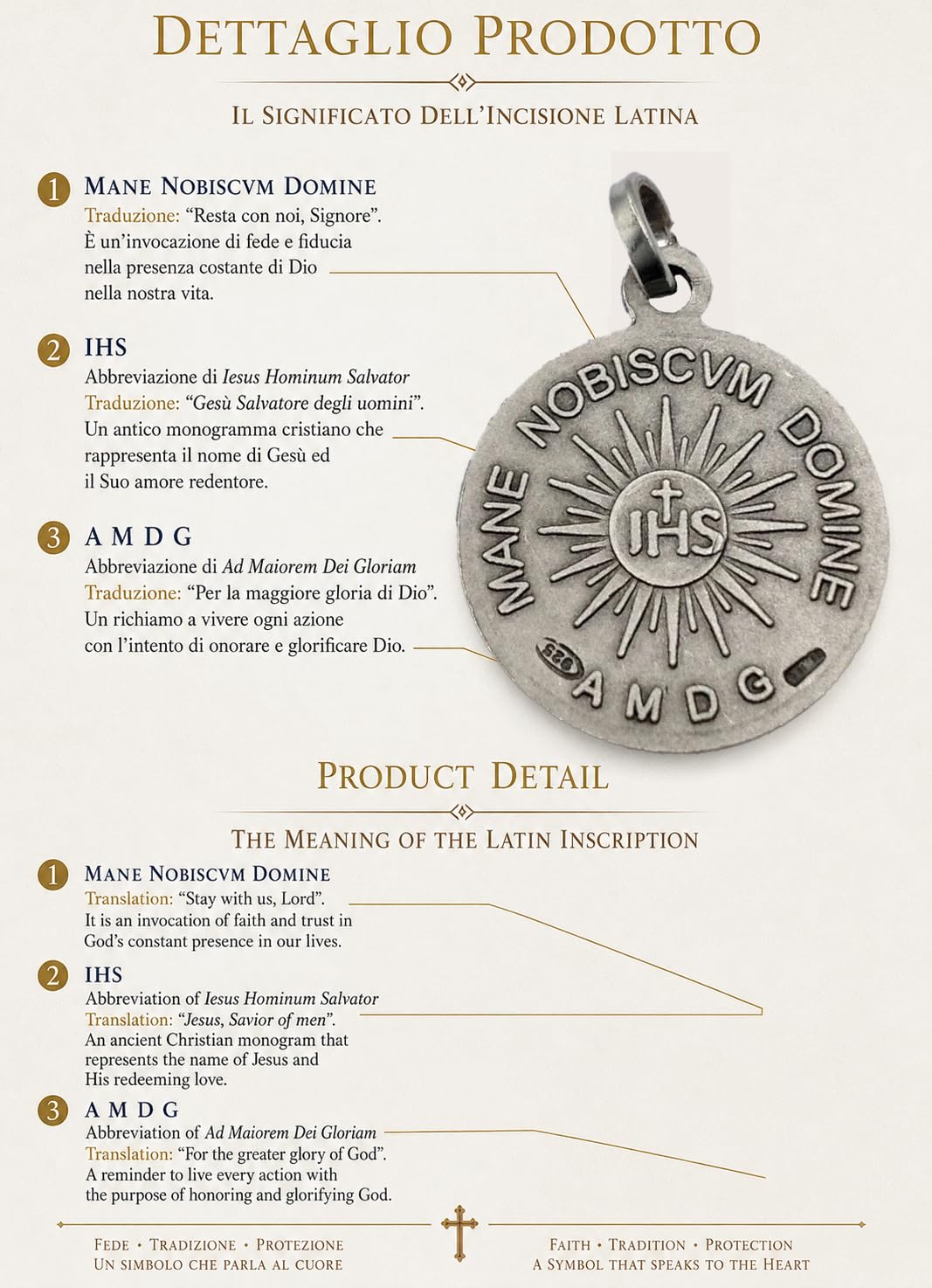 Médaille Sainte Visage en Argent Massif 925