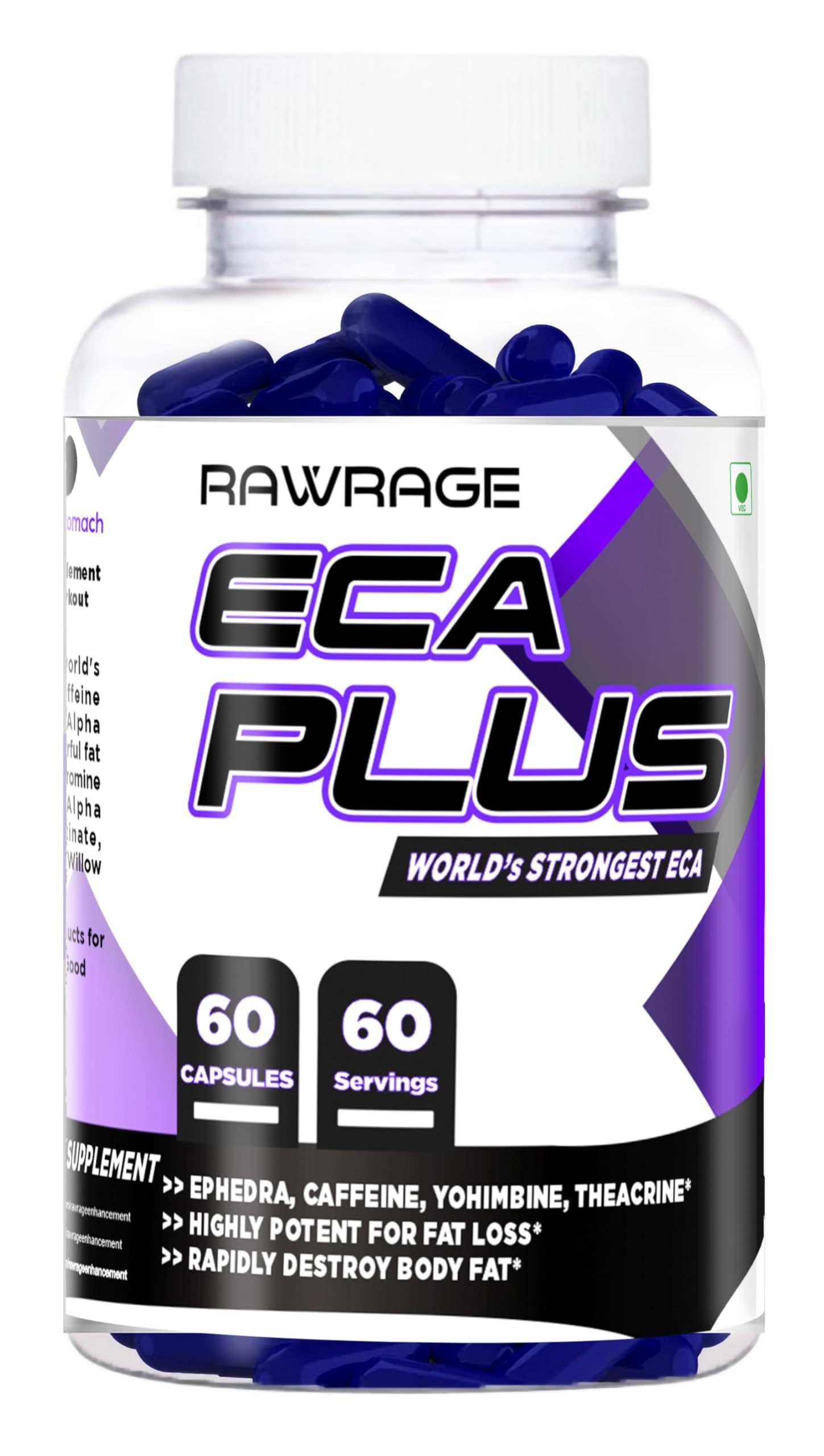 Rawrage ECA PLUS - Strongest ECA Ephedra, Caffeine & Yohimbine Stack | Powerful Weight Loss Ingredients Formulation - 60 Capsules (B0D8THC5JC) Amazon Price History, Amazon Price Tracker