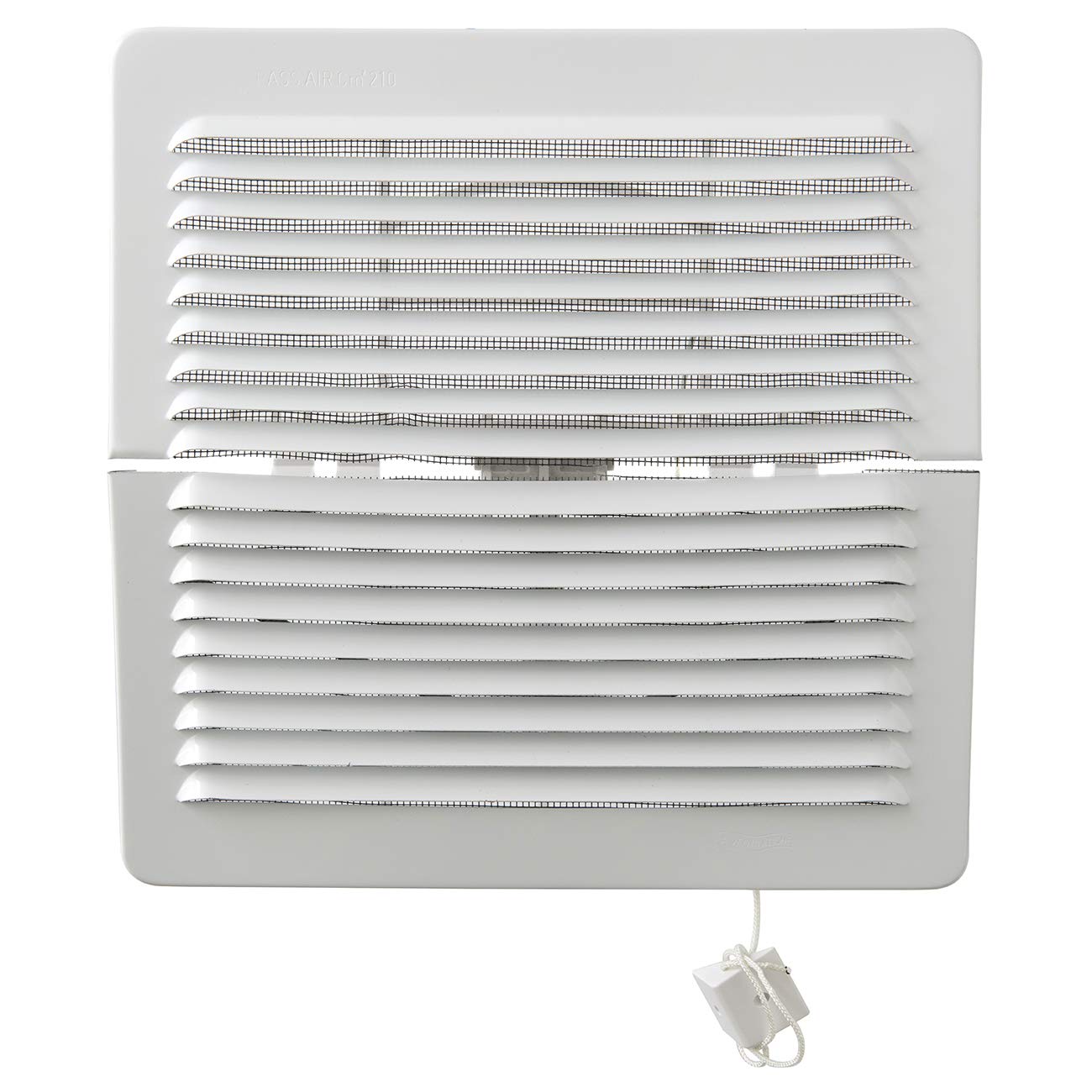Grille de ventilation anti-insecte en alu blanc 228x228 mm pour mur et plafond