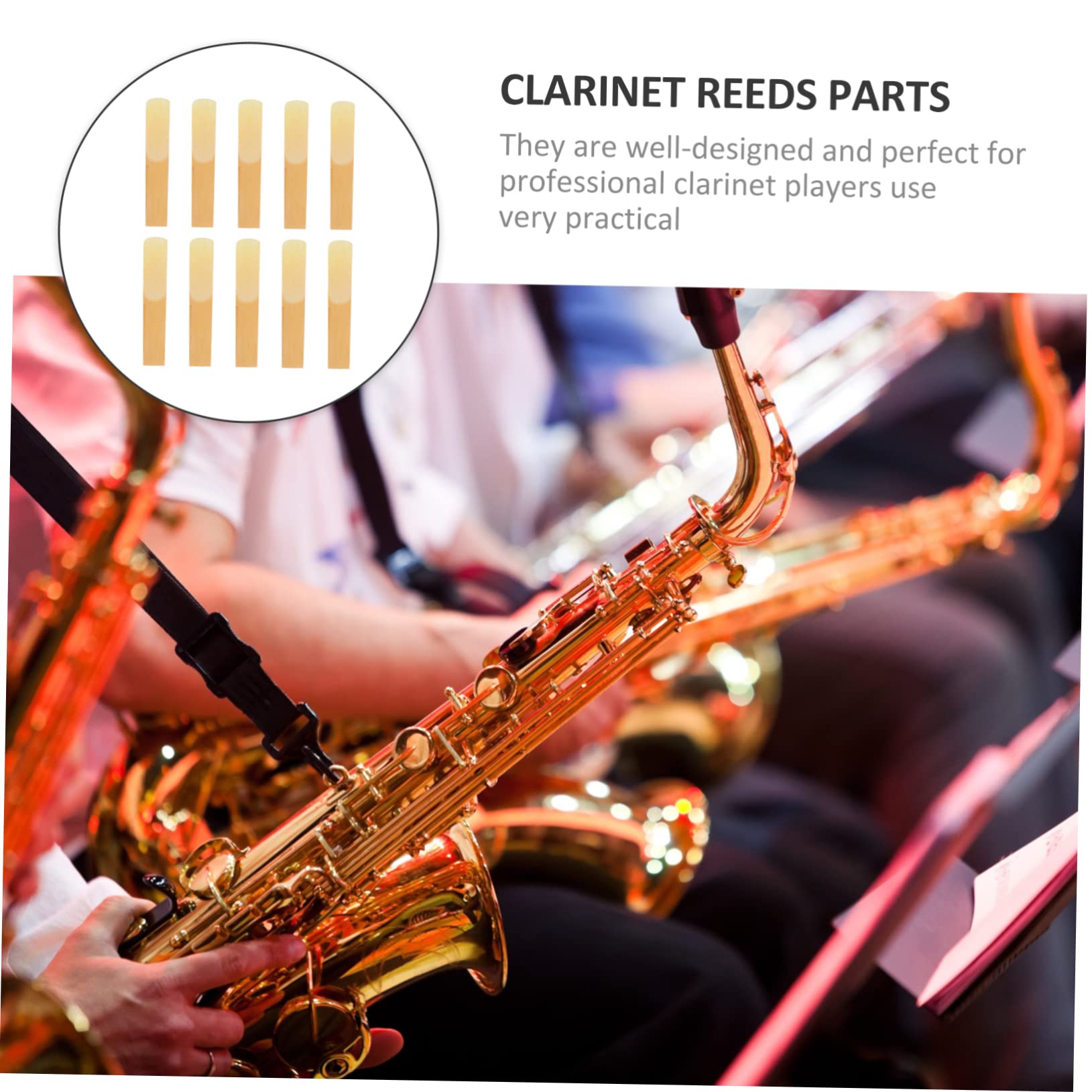 VICASKY 40piezas Caña Para Clarinete Accesorios Musicales Portátiles Dureza Perfectos Para Actuaciones y Práctica Para Músicos