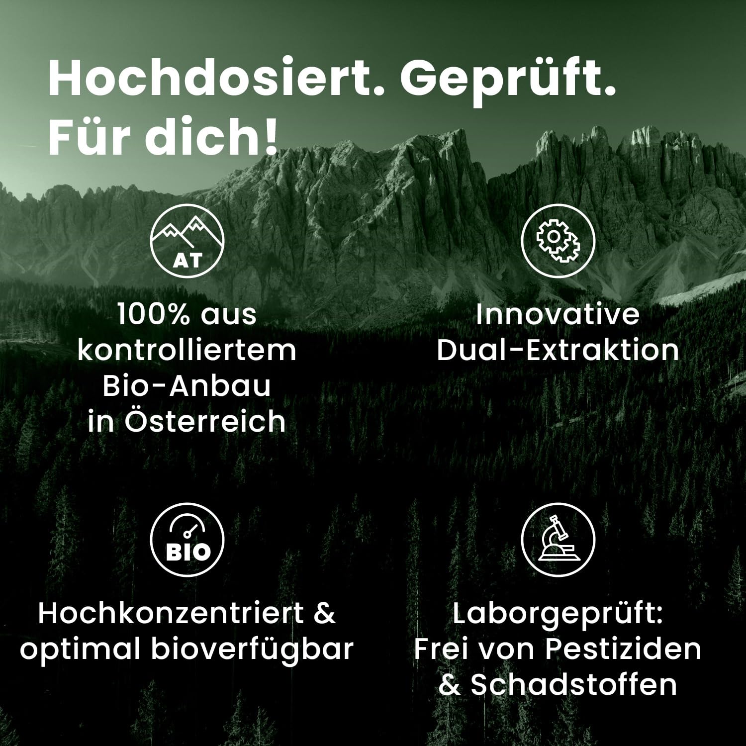Bio Shiitake Flüssigextrakt hochkonzentriert - Dual-Extrakt auf Glycerin Basis - hochdosiert, alkoholfrei - 100 ml - Lentinula edodes Vitalpilze Extrakt - AT-BIO-701
