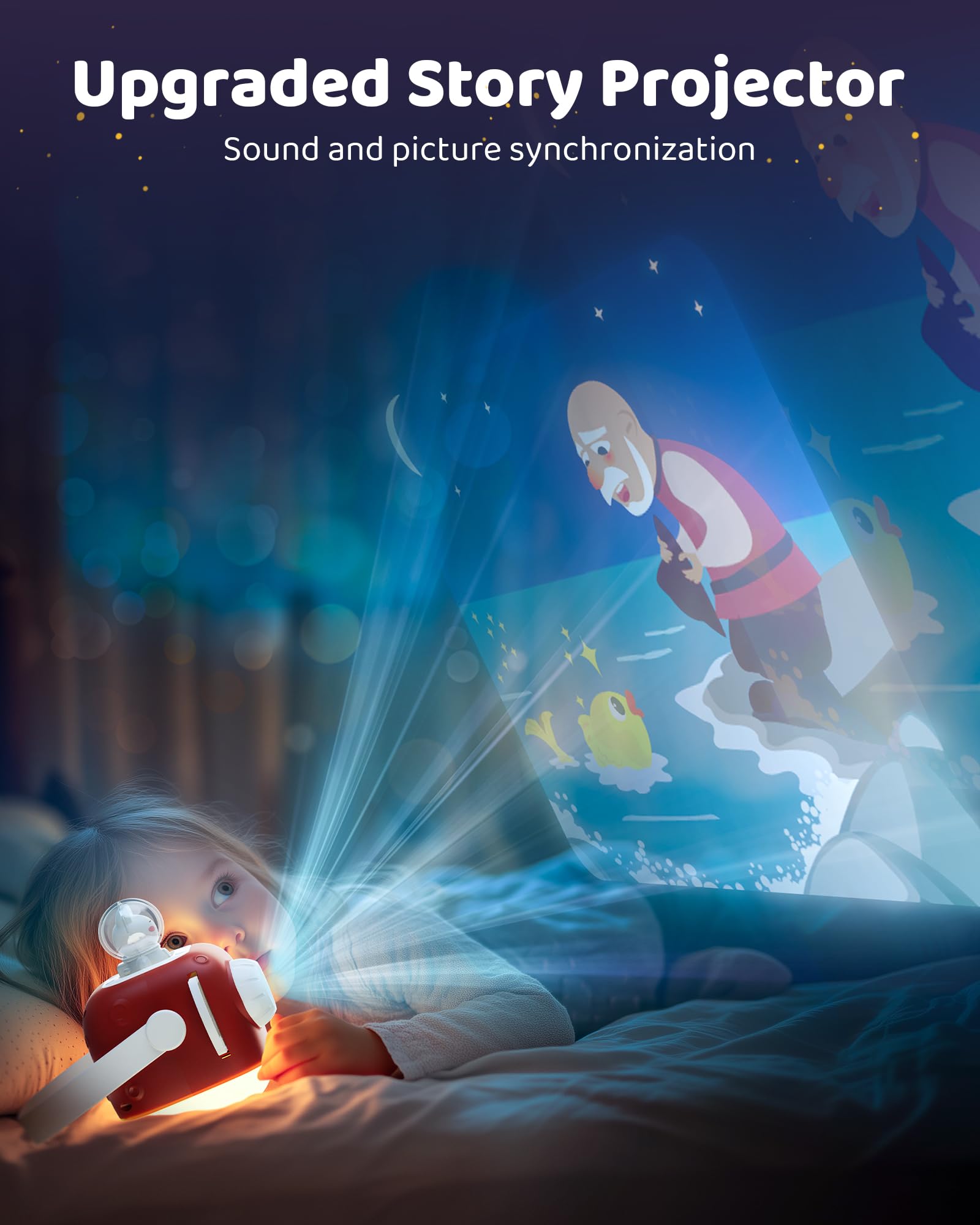 KOKODI Kids Story Projector for Toddlers, Book Projector with Educational Cards Toys for Boys Girls 1-6 Years Old, Story Telling Toys for Kids with Nightlight, Birthday Gifts for Kids