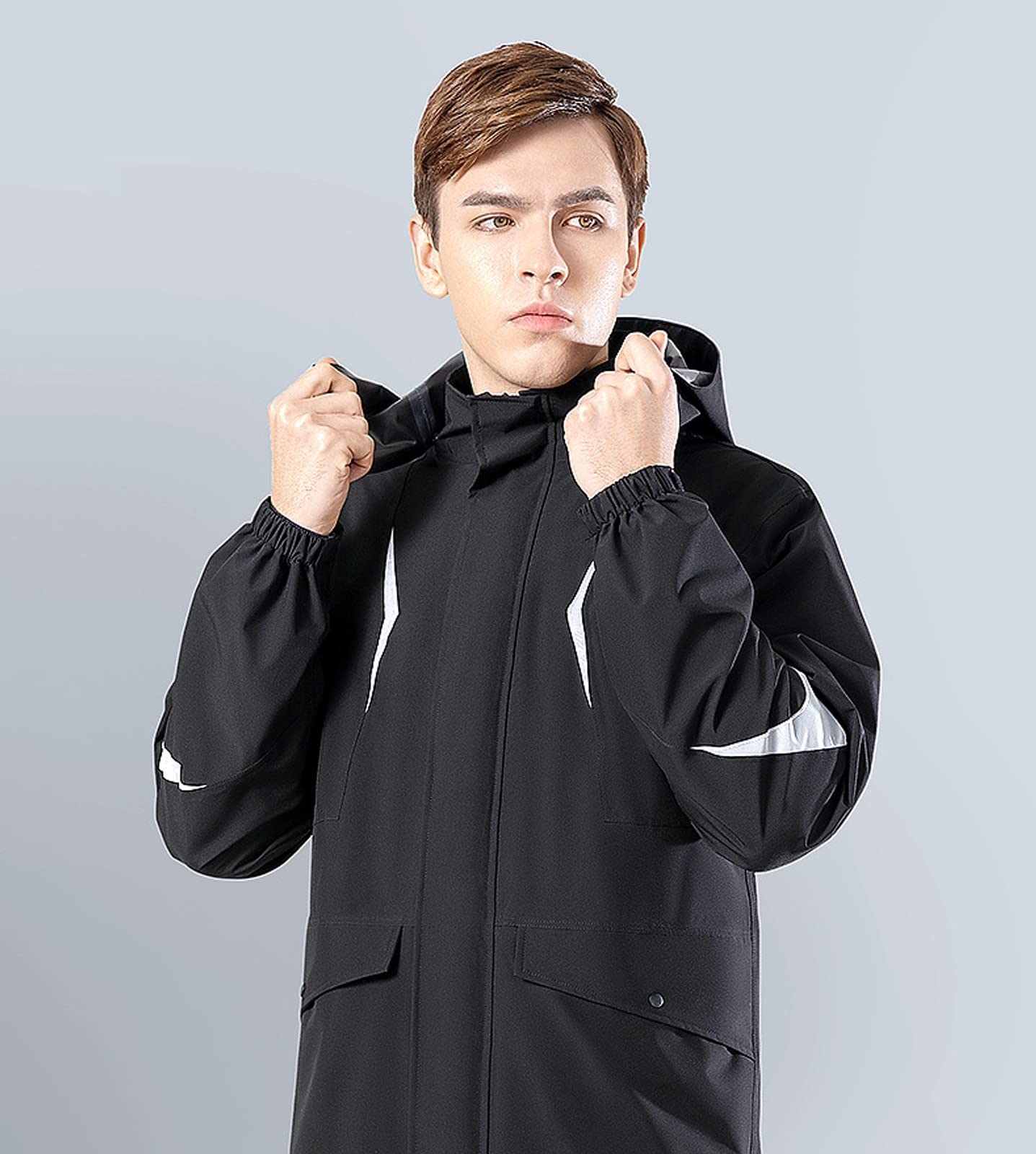 Trajes de Lluvia para Moto para Hombre y Mujer Conjunto Impermeable Chaqueta de Los para Ciclismo Ropa Trabajo Abrigo A Prueba de Lluvia Transpirable Ponchos al Aire Libre