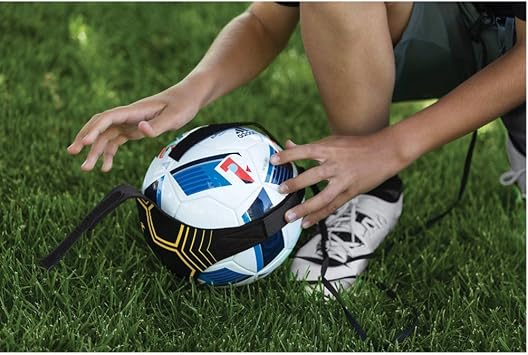 Football Kick Trainer Soccer Training Aids Hands Free Throw Sole Practice Equipment with Adjustable Belt Elastic Rope Fits Ball 3, 4,and 5