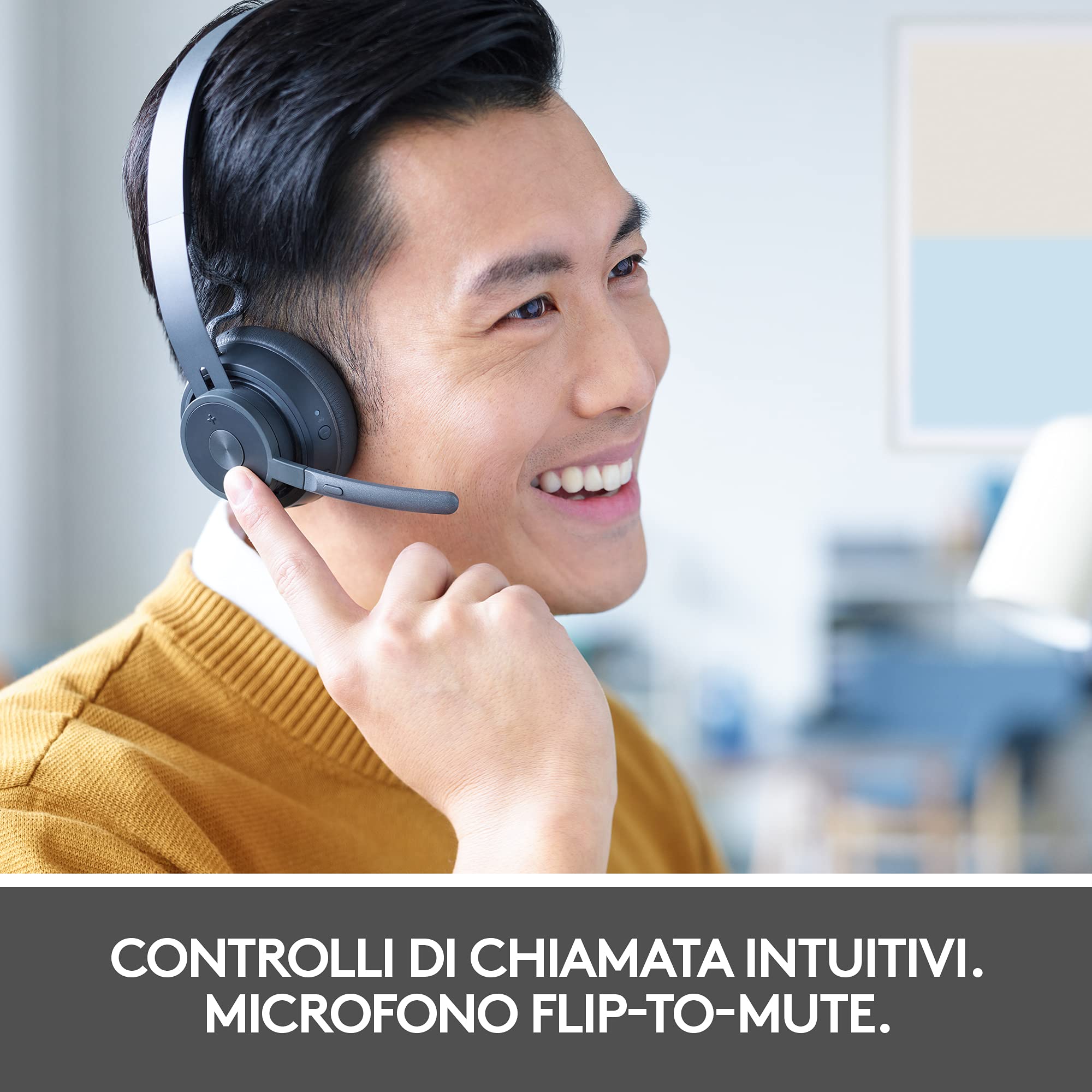 Logitech Zone 900 Cuffie On Ear Wireless Bluetooth | Microfono con Cancellazione Rumore, fino a 6 Dispositivi Wireless, Accesso Rapido ANC e Bluetooth - Grigio