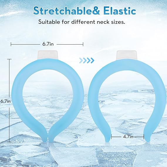 2PCS Neck Cooling Tube with Cold Insulated Bag,Reusable Ice Neck Ring Wearable Body Cooler Products for Summer Heat (Blue*2)