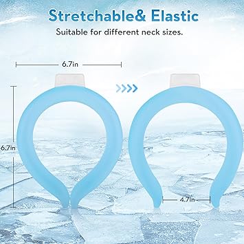 2PCS Neck Cooling Tube with Cold Insulated Bag,Reusable Ice Neck Ring Wearable Body Cooler Products for Summer Heat (Blue*2)