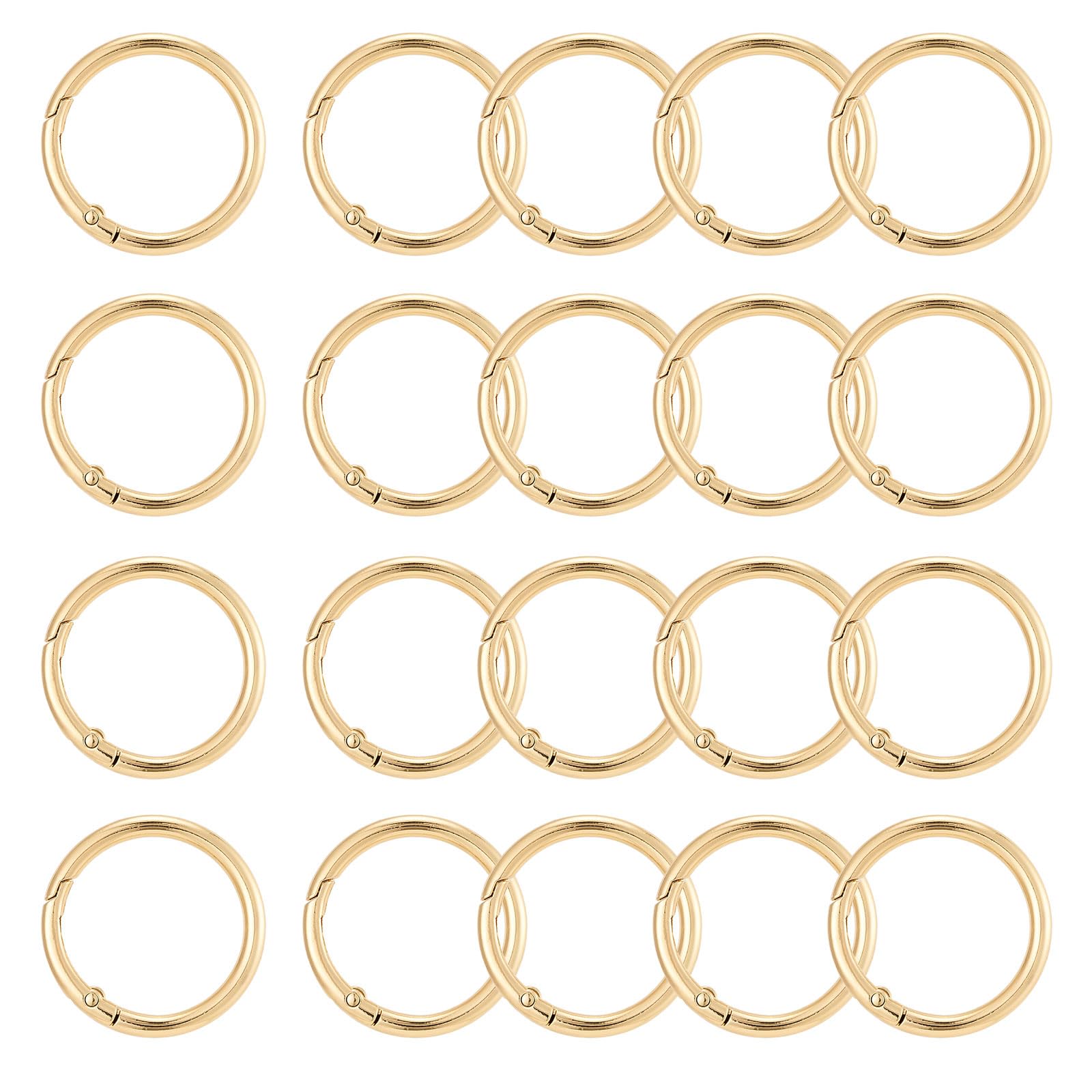 QIUTIMIY 25 Stück Karabinerhaken mit Auslösefeder Ring aus Metall für Handtaschen, Schlüsselanhänger, Purses,Taschen Geldbörsenkle,Bags