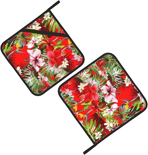Miniatura 3 de Juego de 2 soportes para ollas florales hawaianas tropicales para cocina, resistentes al calor, soporte para ollas, almohadilla caliente, tapete