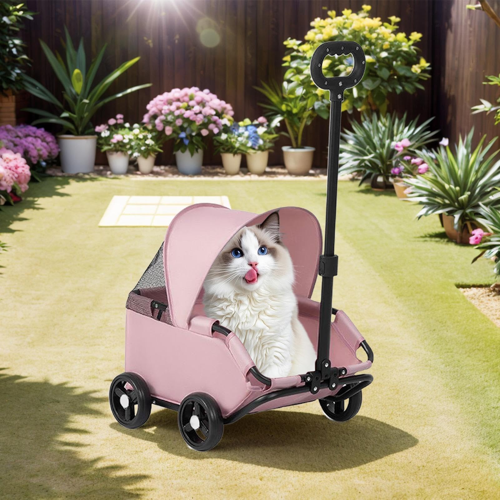 Animal, equipo de viaje plegable, carrito para cachorros, ventilación de malla segura, almacenamiento de colapso de mano, comodidad de hábitat móvil, pequeña unidad verde azulado para visitas de
