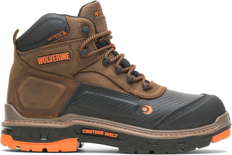 Wolverine Botas de trabajo impermeables con punta compuesta Overpass para hombre