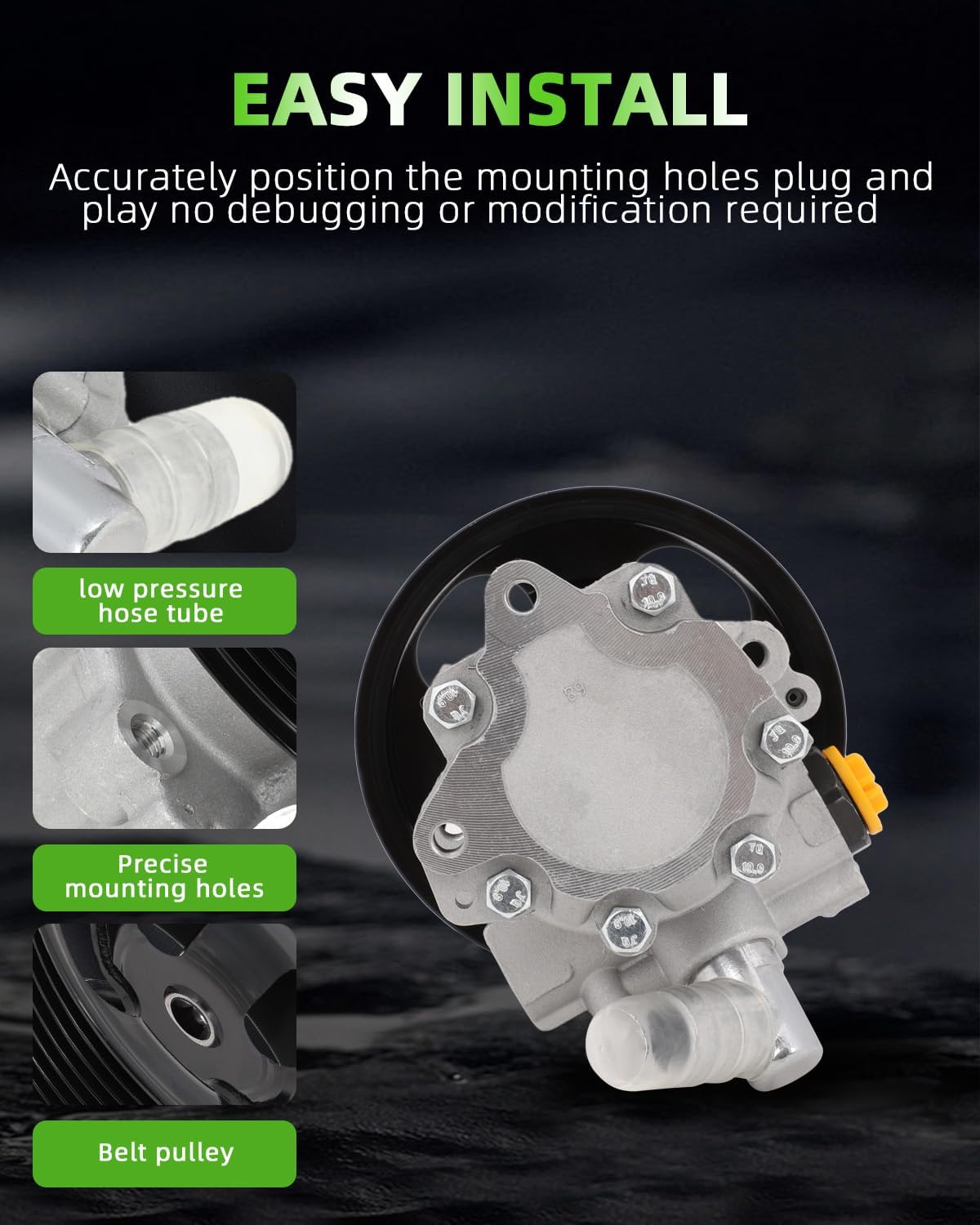 SCITOO Power Steering Pump, with Pulley, Fit For Mercedes-Benz For GL350 3.0L/ML350 3.0L/ML350 3.5L 2010-2012, ML350 4.7L 2012, ML350 5.5L 2010-2011, R350 3.0L/R350 3.5L 2010-2012, Replace# 21-460