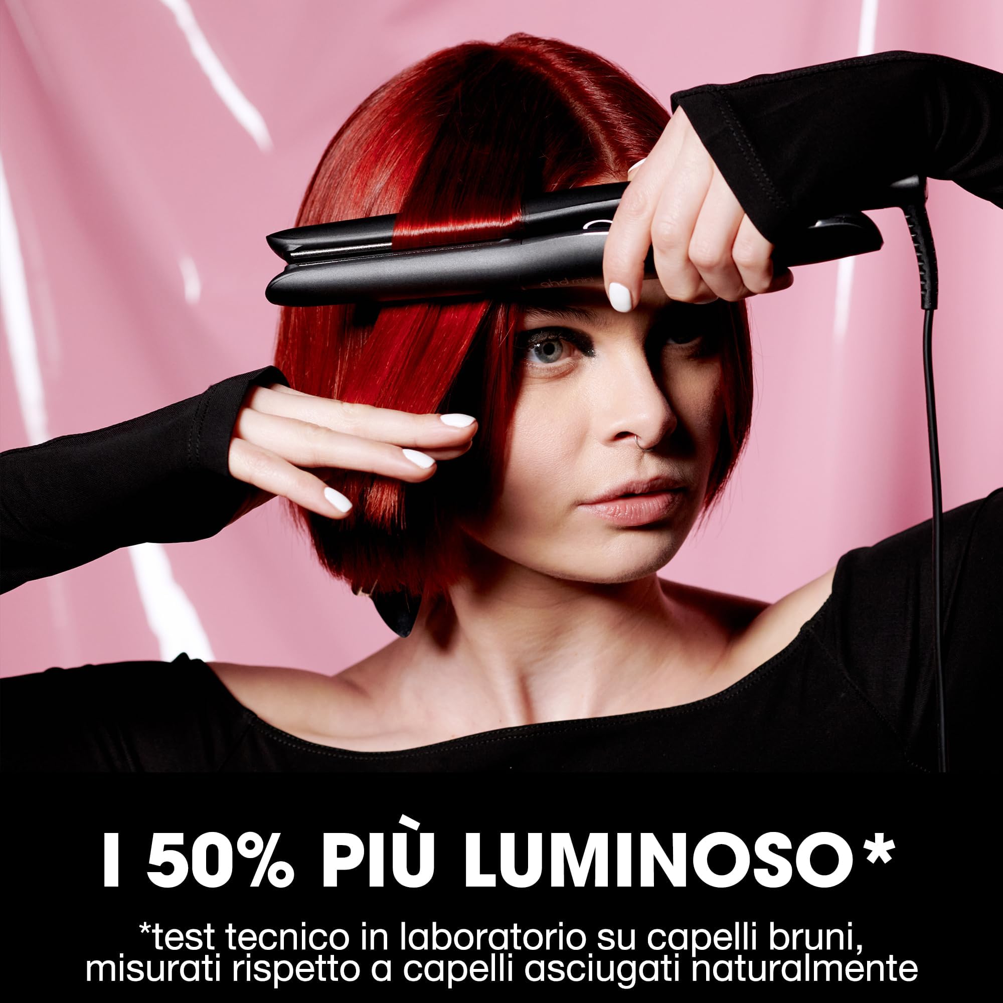 ghd Mini Styler, Piastra per Capelli con Lamelle Sottili per Styling Preciso su Acconciature Corte e Frange, Rivestimento ad Alta Lucentezza, Nero