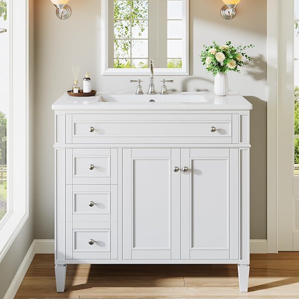 Tribesigns 36in Bathroom Vanity with Ceramic Sink