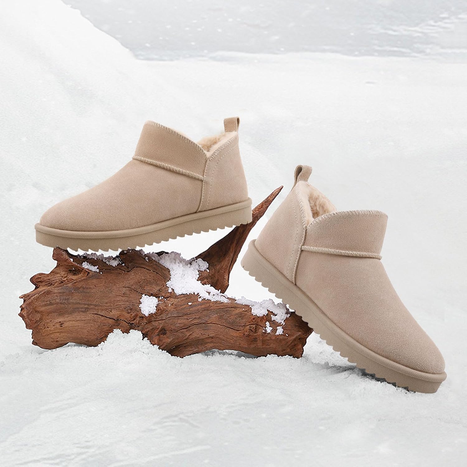 BCTEX COLL Women's Winter Snow Mini Boots Classic Faux Fur Lined Warm Short Slip On Ankle Boots Gift