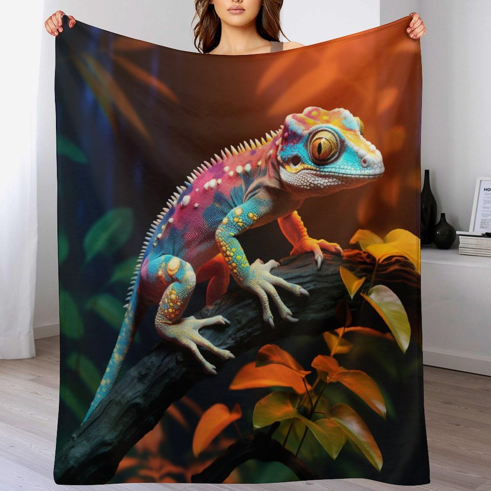 Couverture polaire lézard douce finies les nuits froides sur le lit