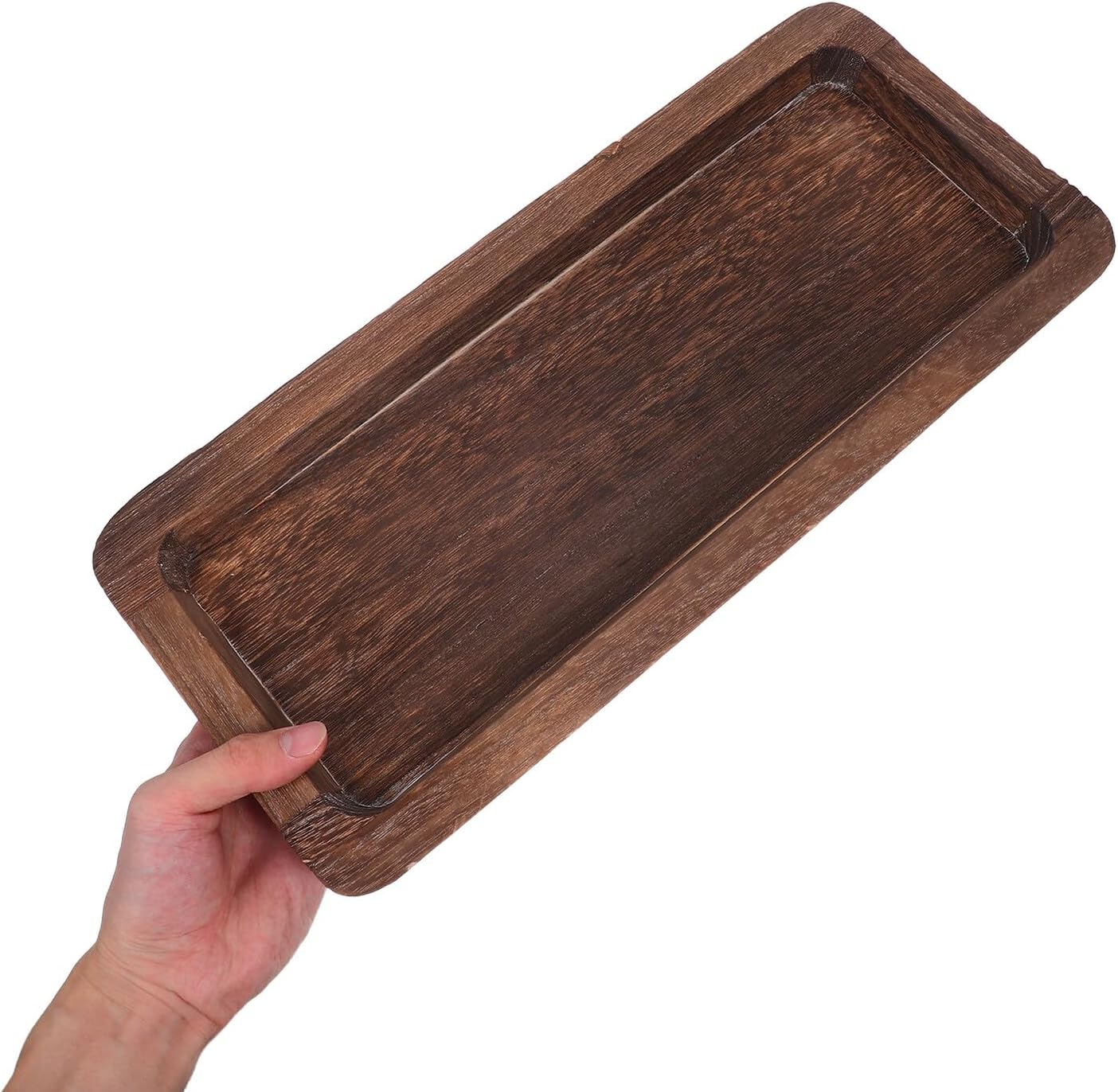 Decorative Wooden Tray Rustic Farmhouse Decor Long Rectangle Tray 15.74 X 6.88 X 1.18 in Wooden Serving Platter for Candles Coffee Table Kitchen Counter Dining Table Entryway