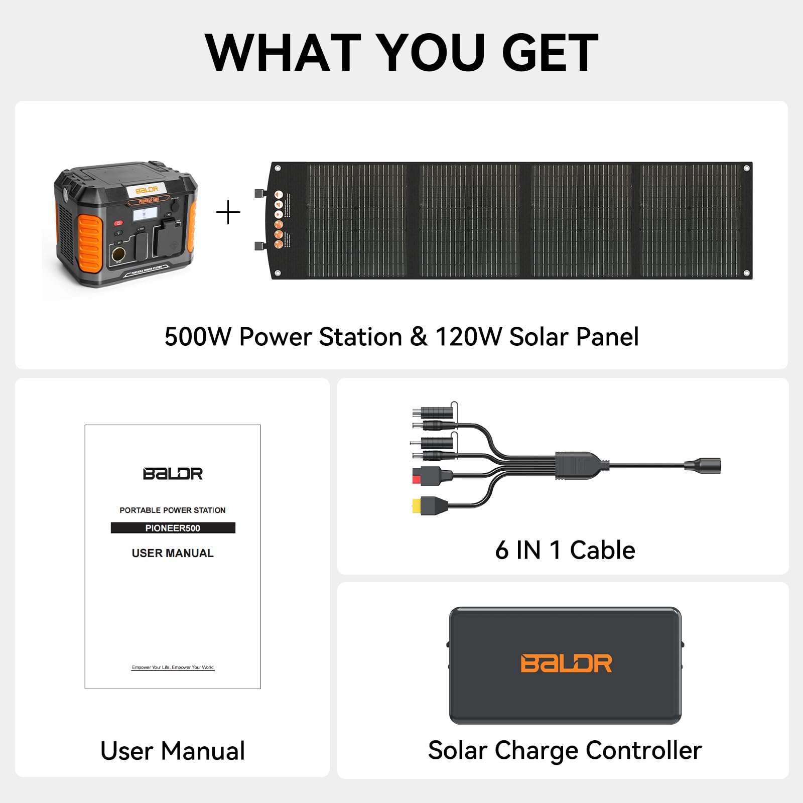 Amazon.com: BALDR Portable Solar Generator, 500W Portable Power