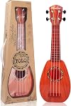 17 Inch Kids Ukulele Guitar Toy 4 Strings Mini Children Musical Instruments Educational Learning Toy for Toddler Beginner Keep Tone Anti-Impact Can Play with Picks/Strap/Primary Tutorial