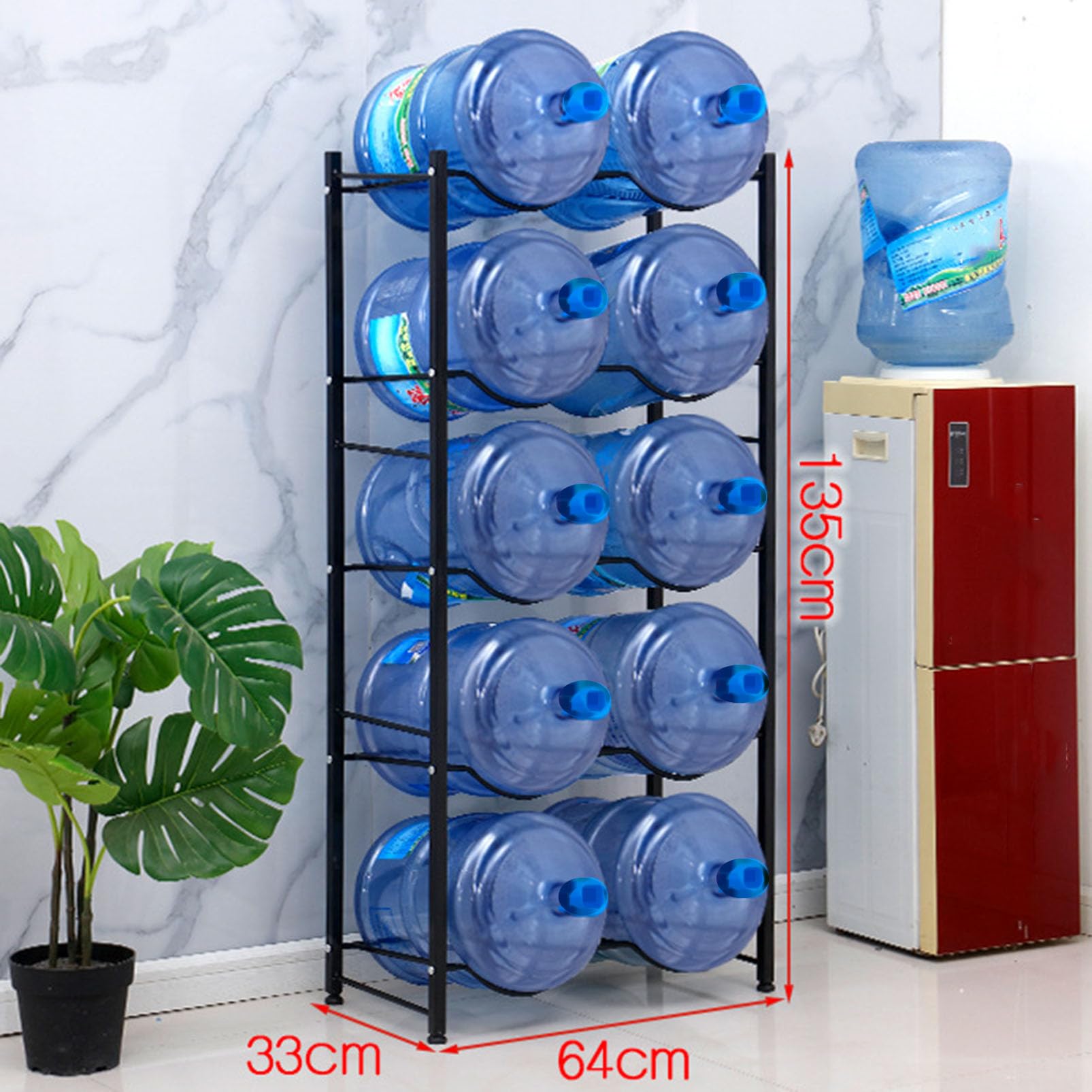 Soporte para jarra de enfriador de agua de 5 galones, estante de almacenamiento apilable para botellas de agua, jarras de agua Organizador de 5 galones para botellas de agua