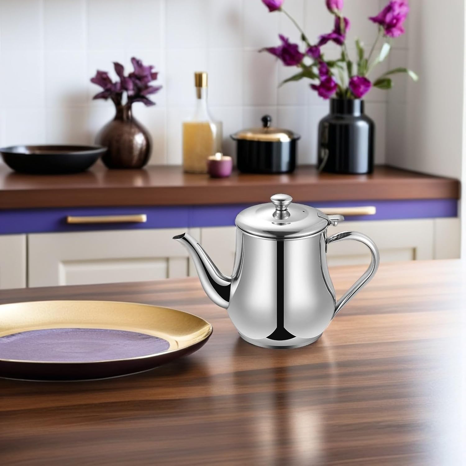 630ml Stainless Steel Oil Strainer and Container with Handle