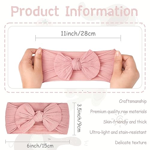 Miniatura 61 de CÉLLOT - Diademas de nudo superelásticas y suaves con moños, bandas para el cabello y accesorios para recién nacidas, bebés, niñas pequeñas y niñas