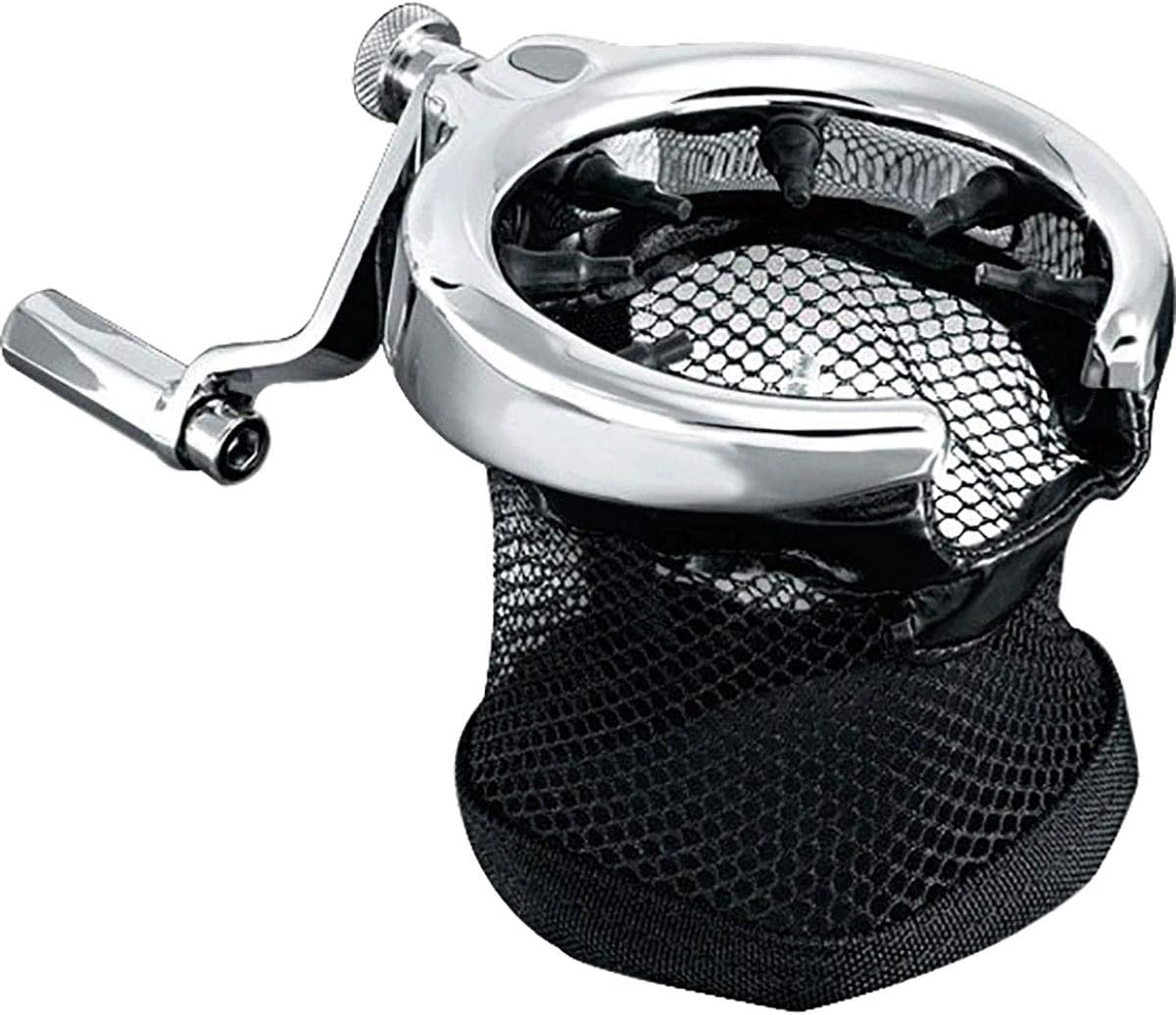 Kuryakyn 1481 Motorcycle Accessory: Passenger Drink/Cup Holder With Mesh Basket For 2001-2017 Honda Gold Wing Gl1800 & F6B Motorcycles, Chrome, Silver