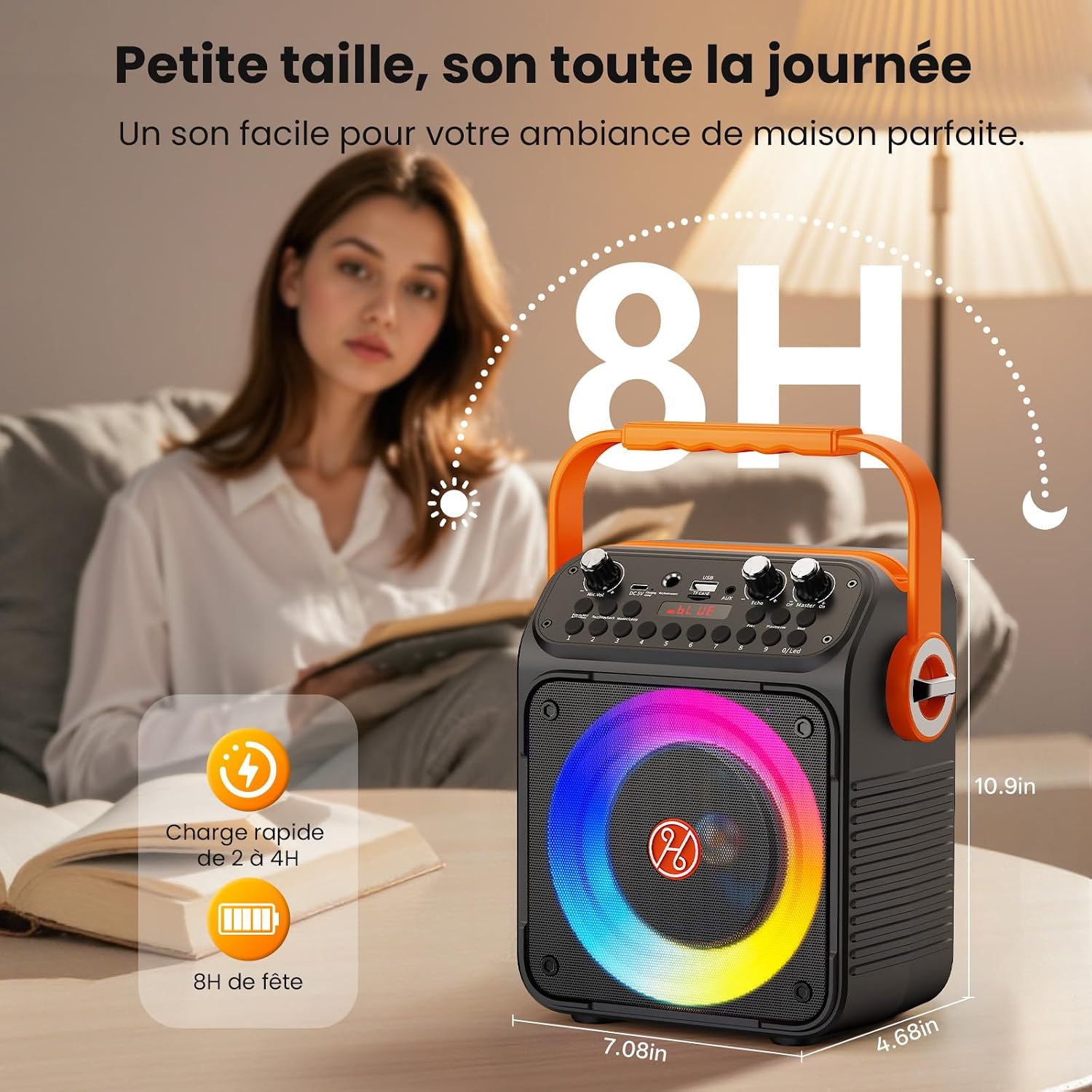 Karaoke Adulte 2 Micro sans Fil, 80W Cassa Bluetooth 5.3 - Analyse des détails et conception