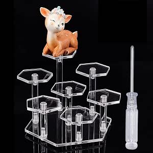 TUKNN Présentoir Acrylique 2 Niveaux Transparent - Pour Figurines, Bijoux Et Cupcakes