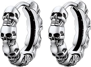 PROSTEEL A Pair of Gothic Punk Halloween Skull Earrings, Ear Piercings Earrings/Studs with Demon Head, Stainless Steel