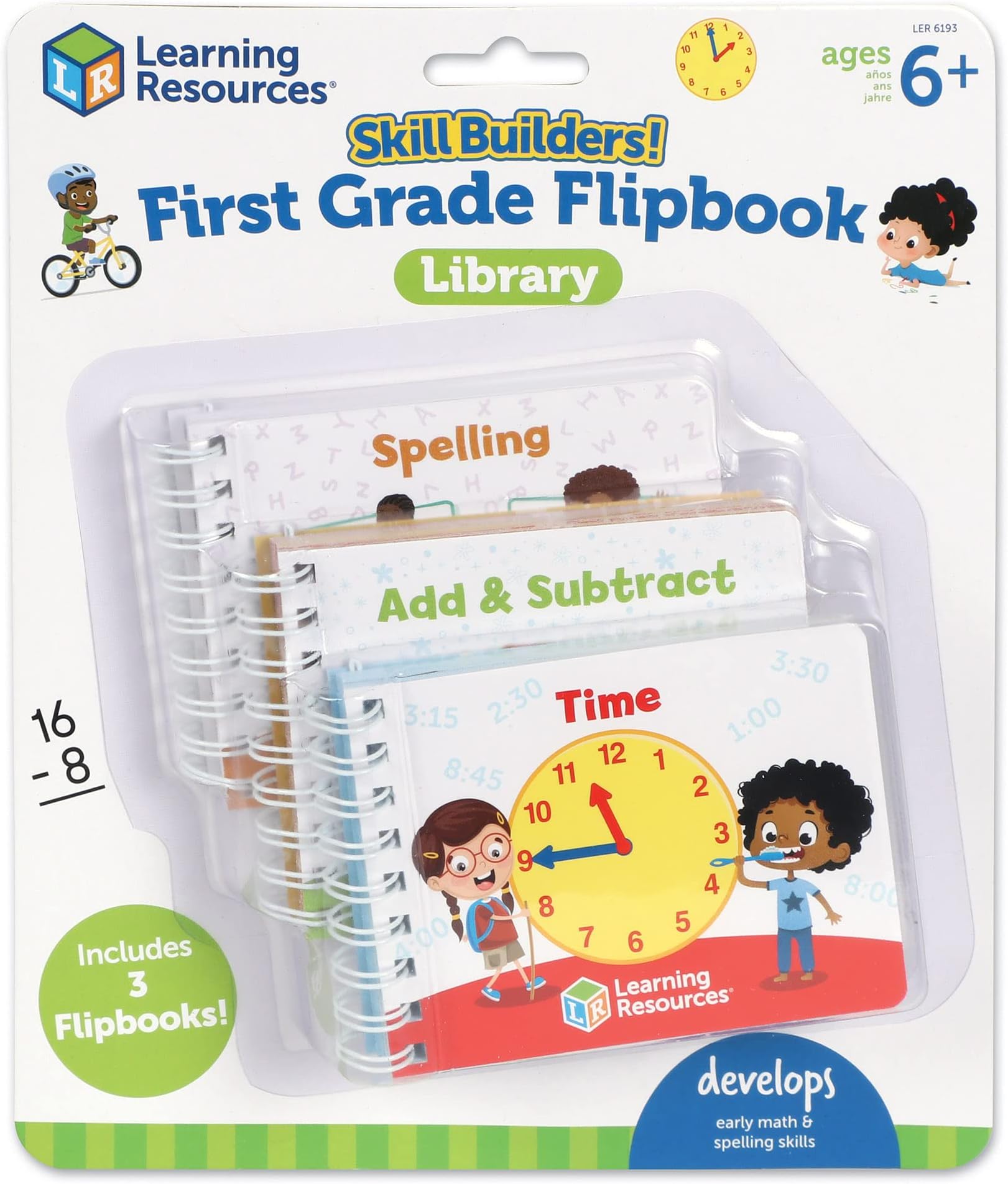 Learning Resources Skill Builders! First Grade Flipbook, Library First Grade, Learning Activities, Educational Toys for First Graders, Toddler Activity Book, 3 Pieces, Ages 6+