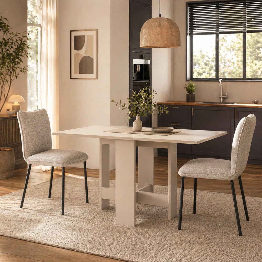 Shally Dogan Tavolo Consolle Allungabile da Pranzo Salvaspazio con Struttura in Legno Resistente, Apribile da 30-13 x 76 cm, Ideale per Soggiorno, Cucina, da 2 a 6 Posti, Design Moderno