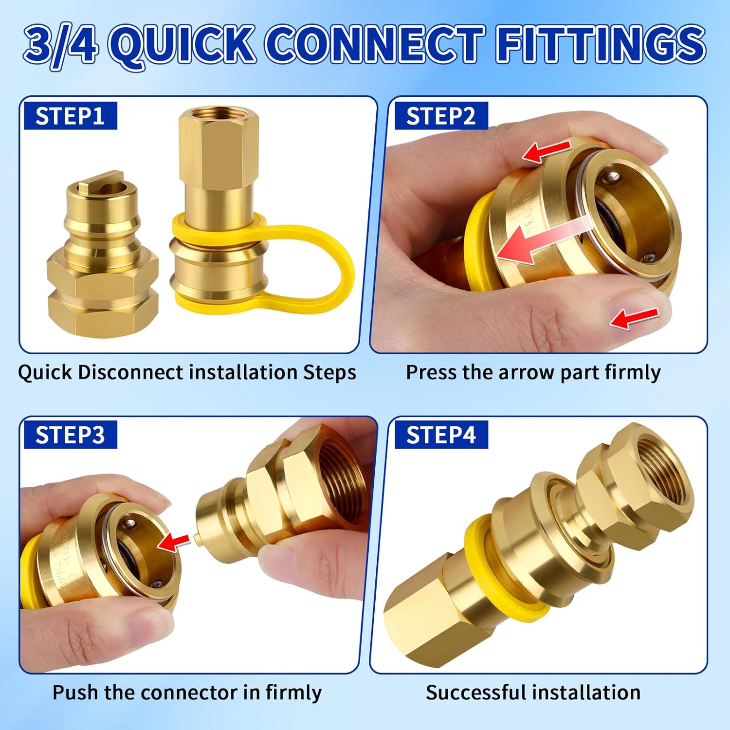 Boltigen 1675KITB48 Safety System Kit, 48 inch Commercial Gas Hose with 3/4" id, Natural Gas Line Hose Connector Kit Comes with Elbows Quick Disconnect Full Port Brass Gas Valve Restraining Device