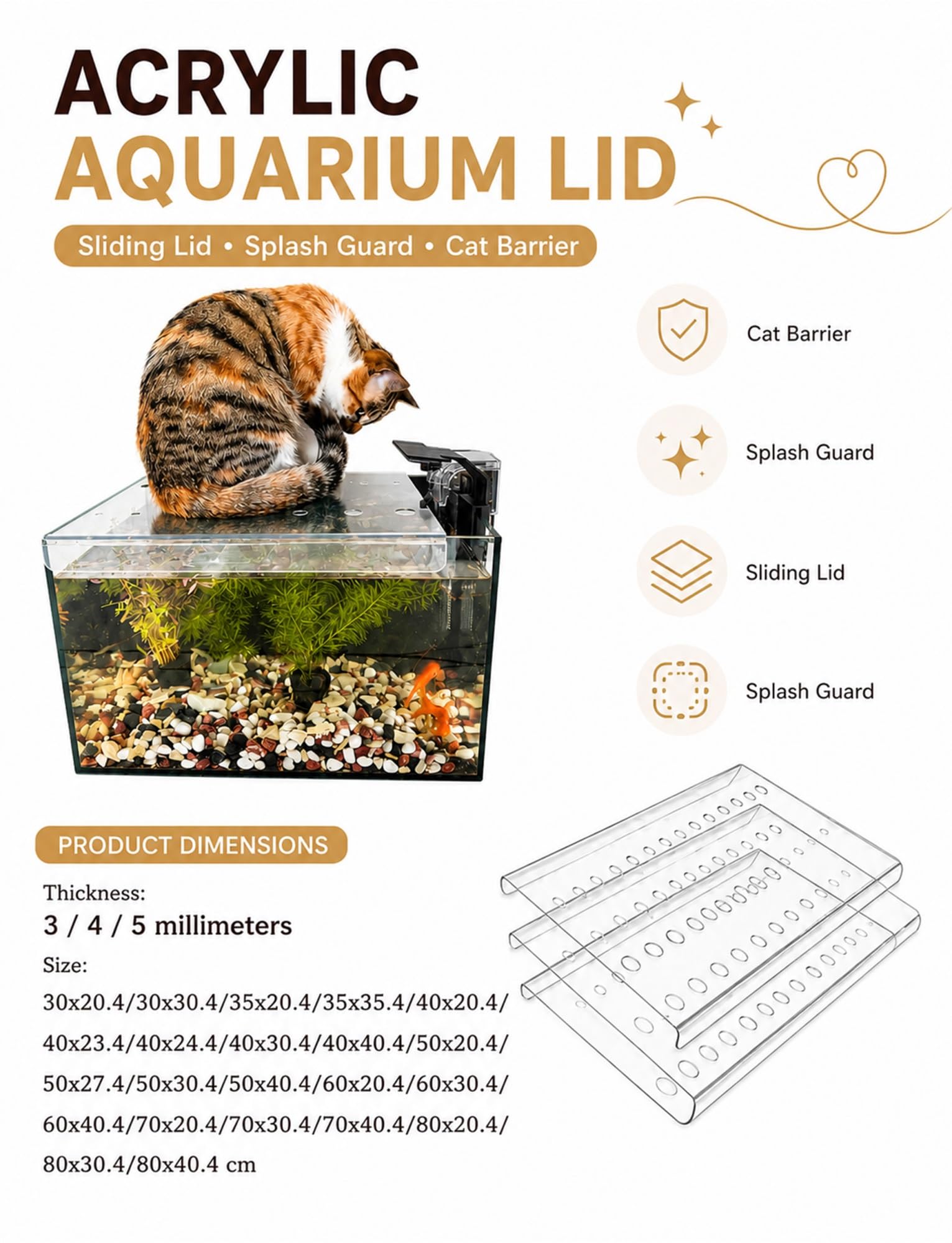 Tapa acrílica para acuario